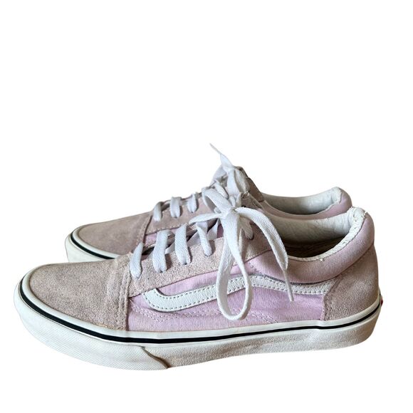 Vans Old Skool Shoes Junior Size 6 Sneakers Mauve Pink Leather Canvas - Picture 1 of 8